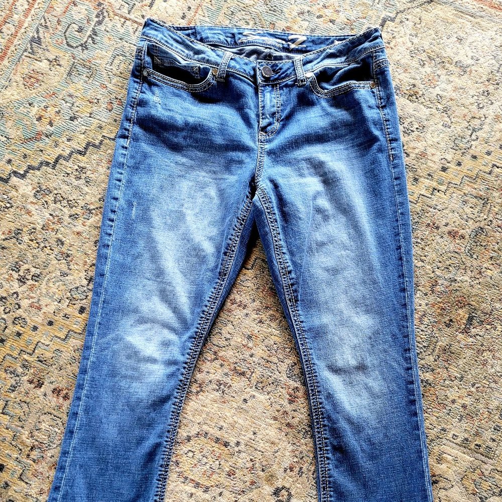 Womens Seven Rocker Slim Denim Flare Jeans size 14
